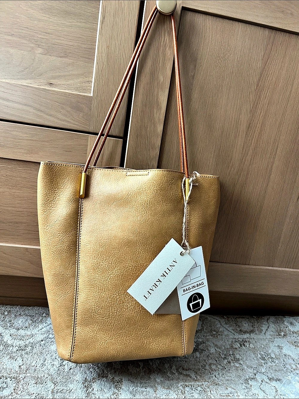 Antik Kraft Tote Bag in Brown NWT